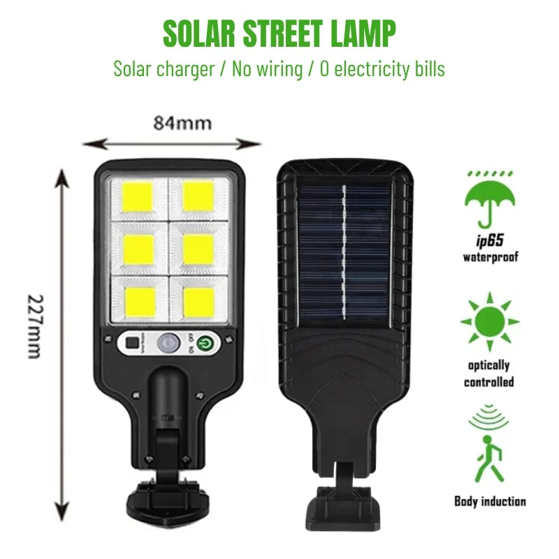 JVEE 72COB Solar Lights Outdoor 3 Modes Motion Sensor Waterproof Street Road LED Light Remote Control Garden Garage Wall Lamp