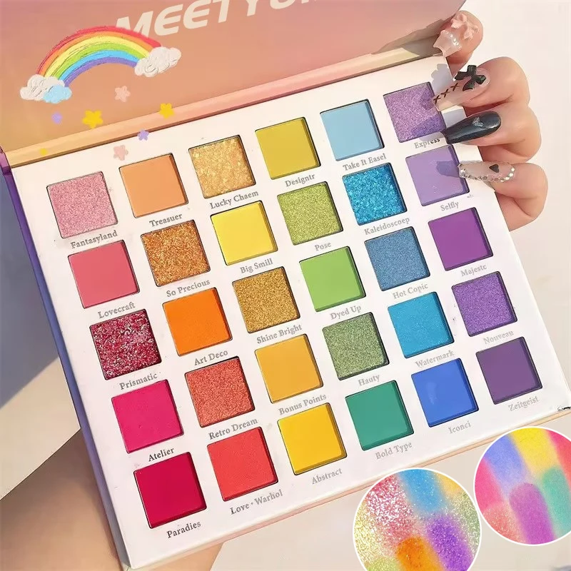 Eye shadow Eye shadow plate 30colors Dream Rainbow Eyeshadow Palette for Practical Makeup Children Stage Make-up