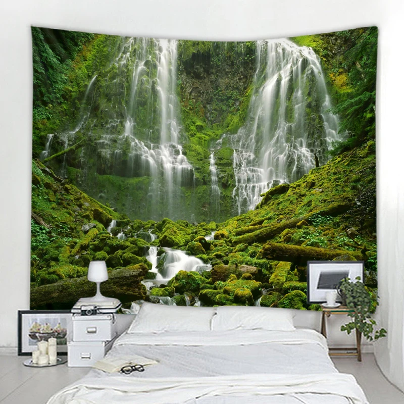 3D Sunny Garden Landscape Decorative Tapestry Mandala Boho Hippie Wall Decor Tapestry Home Decor Tapestry