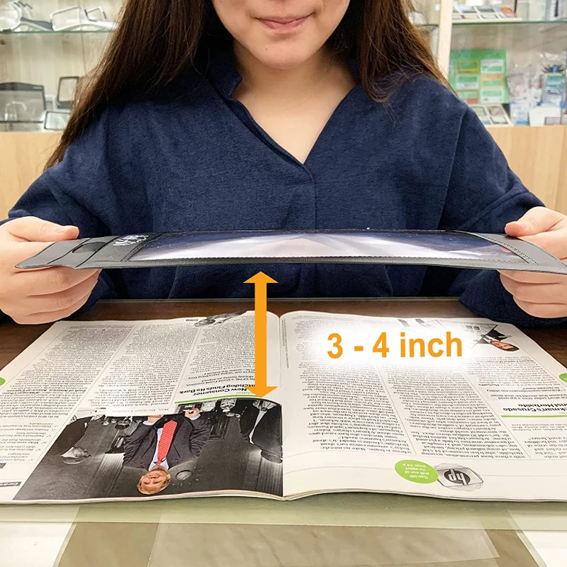Description Picture 4 of itemA4 Lenses Large Sheet Magnifier Magnifying Glass Book Reading Lens Page Glass Lens Magnification Aid Fresnel Lentes Magnifier