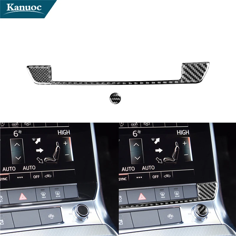 

Car Interior Decorative Accessories For Audi A6L A7 2019 2020 2021 Warning Panel Button Trim Strip Carbon Fiber Stickers