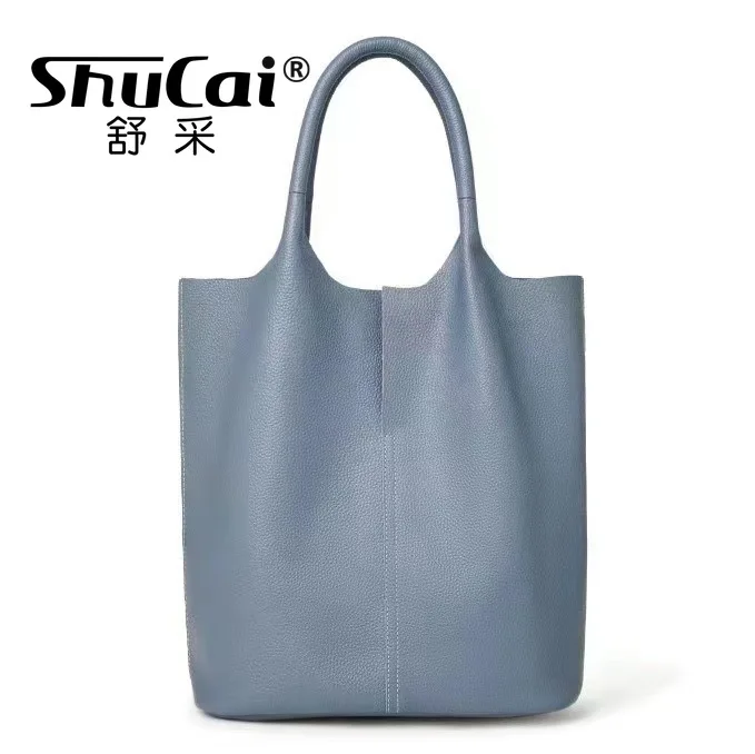 

Genuine Leather Commuter Tote Bag Niche Simple Ladies Soft Leather Tote Shoulder Handbag Large Capacity