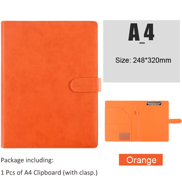Sleek Black Leather Padfolio with Clipboard and Document Organizer