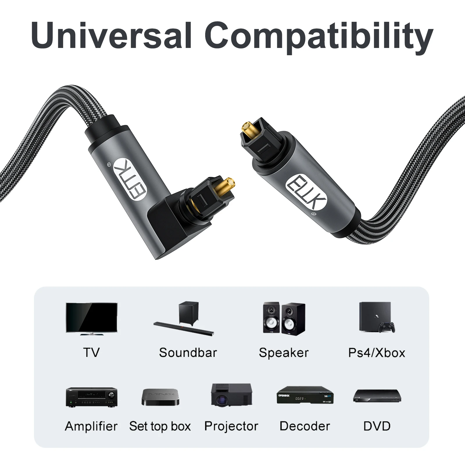 EMK – câble optique 5.1 SPDIF Toslink, en Fiber optique plaquée or, 1m, 2m,  3m, pour barre de son, haut-parleur HDTV, PS4 - AliExpress