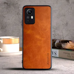 Luxury Vintage Leather Skin Case - Elegant Protective Cover for Redmi Note 12S (Yellow)