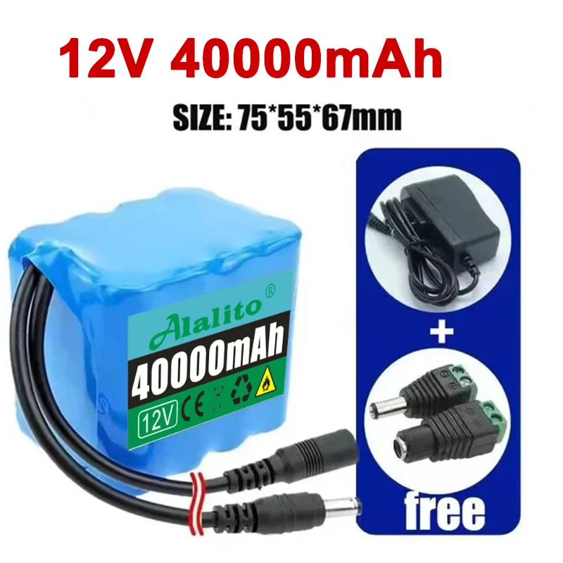 NUOVA batteria 12V 3S4P 40000mah 18650 Li-ion 50Ah Batterie ricaricabili con scheda di protezione per pacchi batteria al litio BMS + caricabatterie