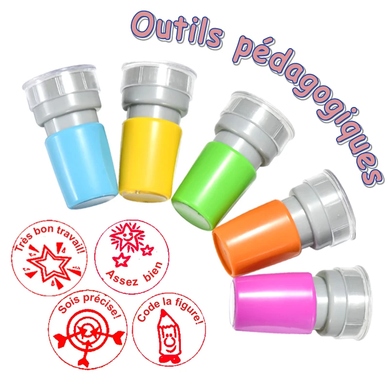 Teaching Tools Encourage Stamp For Kids Primary Student Kindergarden Motivation Gift French Praise Reward Stamps Self-inking