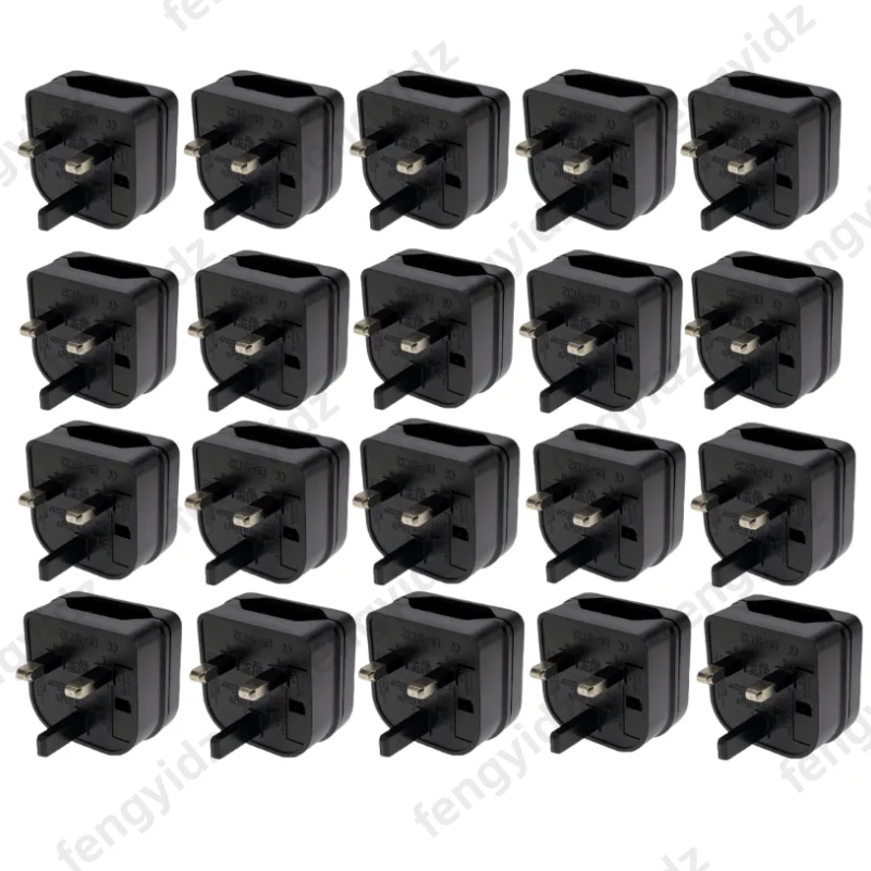 European to UK Power Socket Travel Adapter Plug - 2 Pin to 3 Pin Converter, New