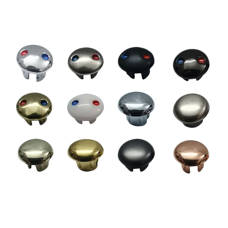 10pcs Faucet Handle Accessories Hot And Cold Water Signs Kitchen Bathroom Mixer Tap Indicate For Holes 9mm