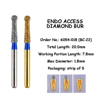 RESYDENT 6054M Dental Single-Use Round Diamond Bur, With Neck, 1 Pack, Endo Access FG Bur Multilayered coated Abrasive 1