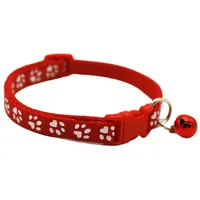 Collier pour animaux de compagnie avec cloche empreinte de dessin animé coloré chien chiot chat accessoires chaton collier réglable cloche de sécurité anneau collier animal de compagnie 4