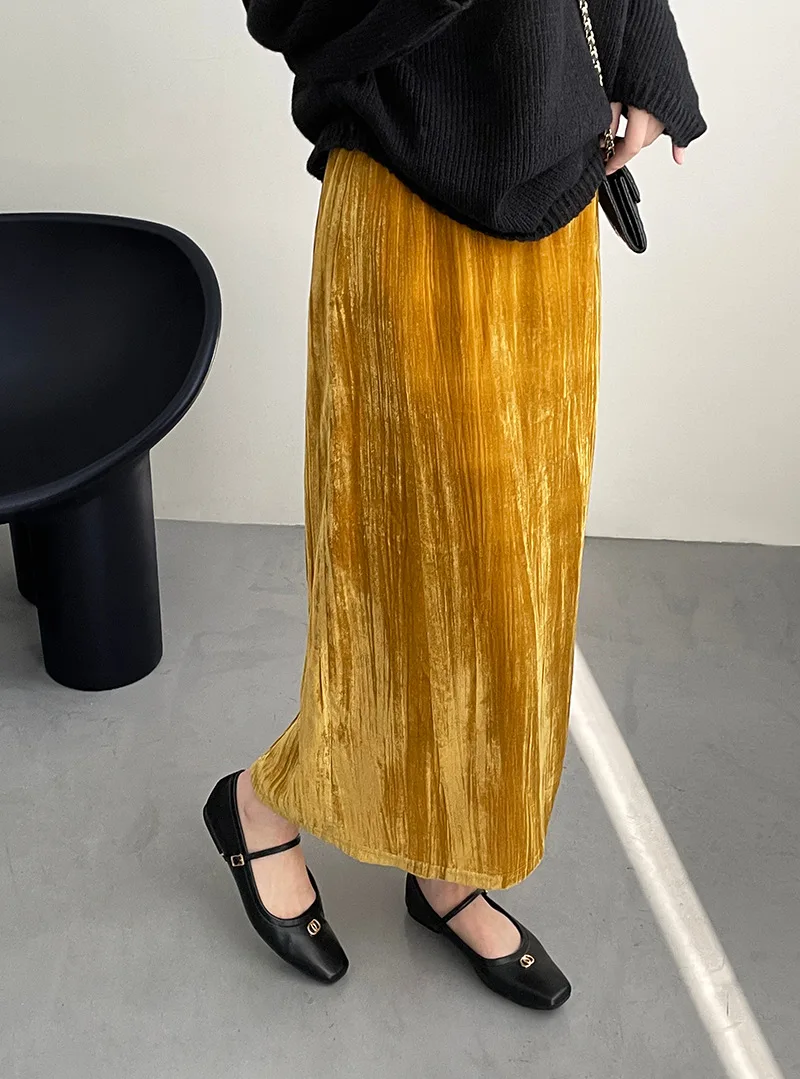 

Женская юбка с завышенной талией, Повседневная элегантная трапециевидная юбка, осень 2023