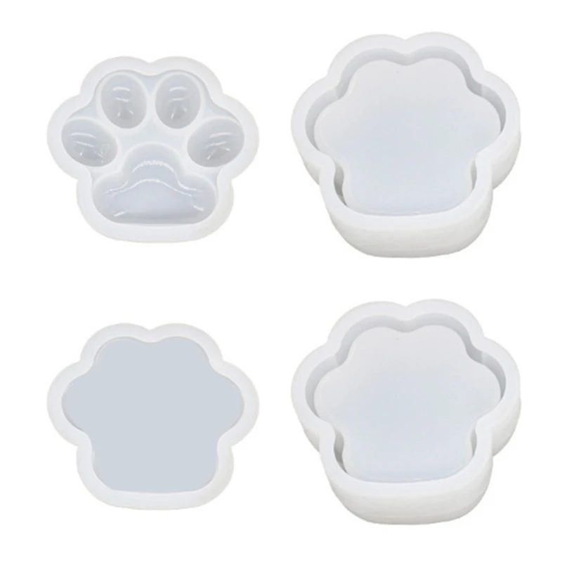 

Storage Box Resin Mold,Cat-paw Jewelry Box Silicone Mold for DIY-Home Decor X3UD