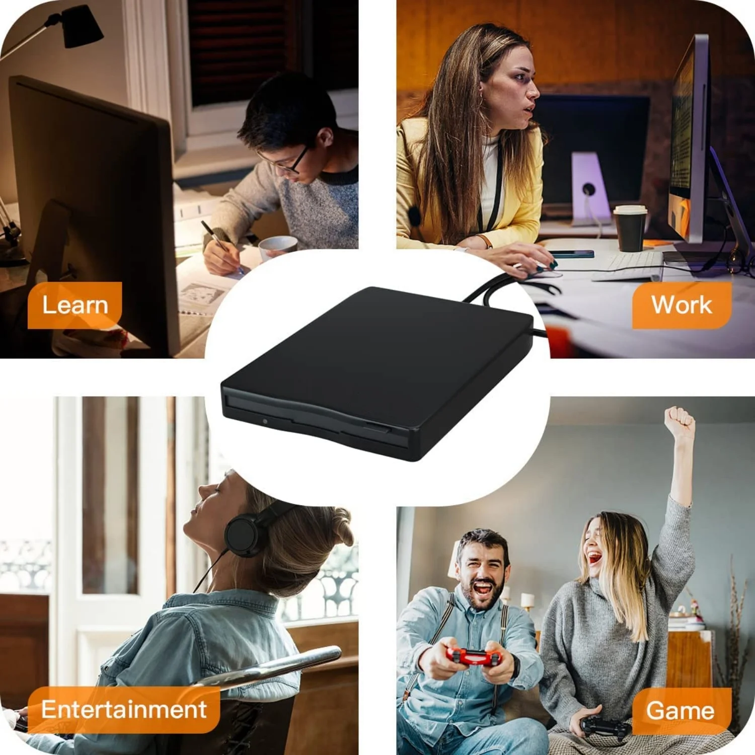External Floppy Disk Drive 3.5 Inch External Floppy Disk Drive Portable USB 3.0 Type-C 1.44MB FDD Disk Reader for PC Laptop Desktop Windows 11/10/8/7/XP