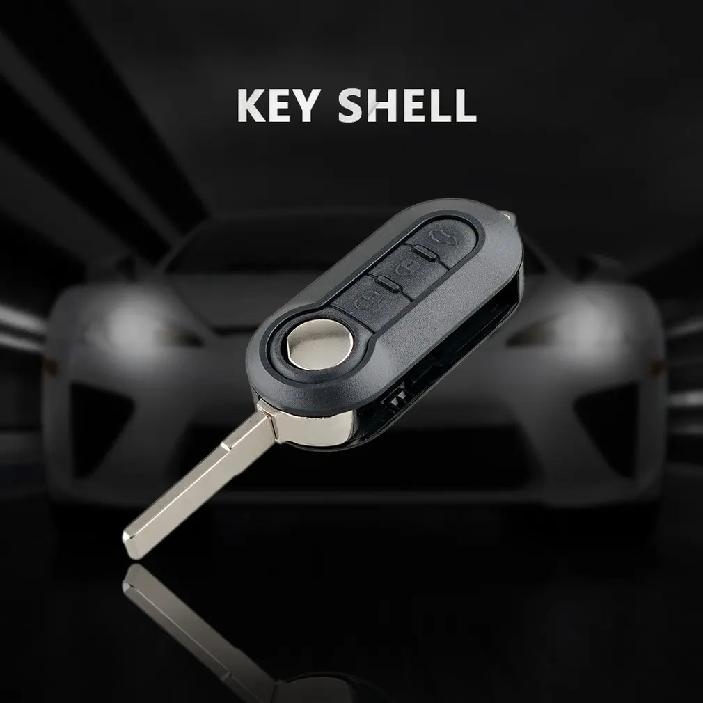 Black ABS Metal 3 Button Key Fob Remote Case for Car Lock System