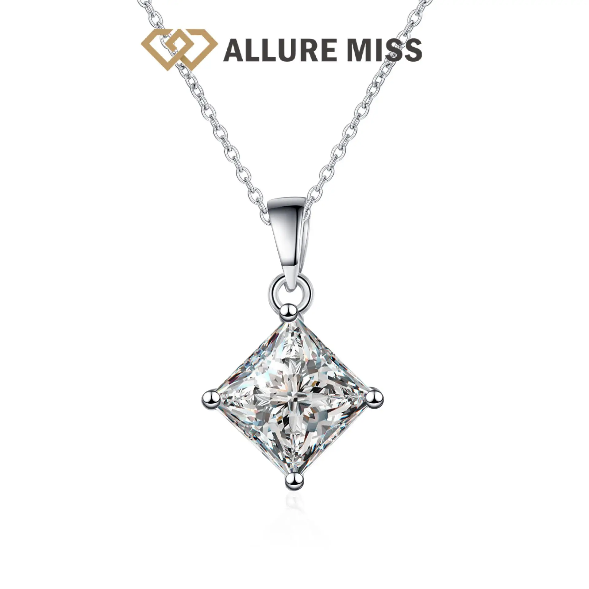 

Brilliant Cut Moissanite 100% 925 Sterling Silver 1 Carat Top Quality D Color GRA Certified Necklace Romantic White Gemstone