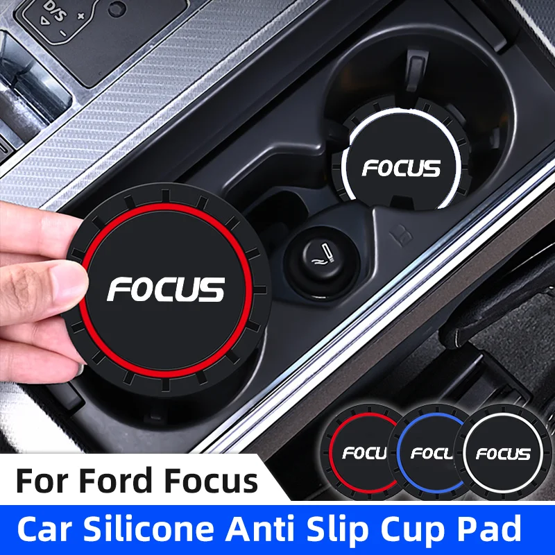 2pcs Car Cup Holder Anti Slip Insert Coaster Pads for Ford Focus 2 MK2 MK3 MK1 MK4 RS ST 2005-2011 Water Cup Holder Silicone Mat