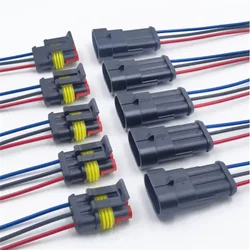 Waterproof Electrical Terminal Quick Connector Set with Wire - 10 Pieces - 10PCs (5Sets) (3Pin 10PCs (5Sets))