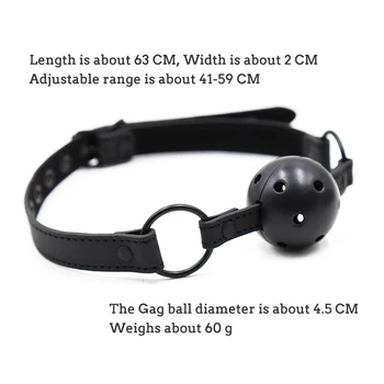Sex Open Mouth Gag Ball Black PU Leather Strap Bdsm Gag with Open Holes Slave Sexy Bondage Restraints Sex Toys for Women Couples 2