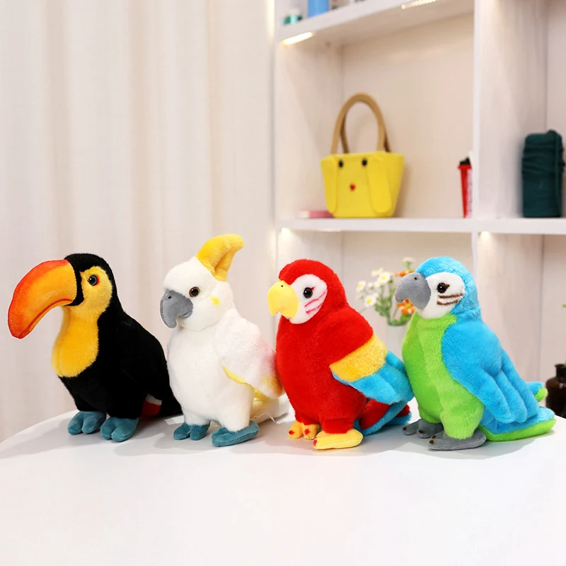 子供のためのカラフルなオウムのぬいぐるみ,ぬいぐるみ,柔らかく