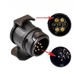 High - Quality Waterproof 13 to 7 Pin Towing Adaptor Electric Socket Converter (Black)