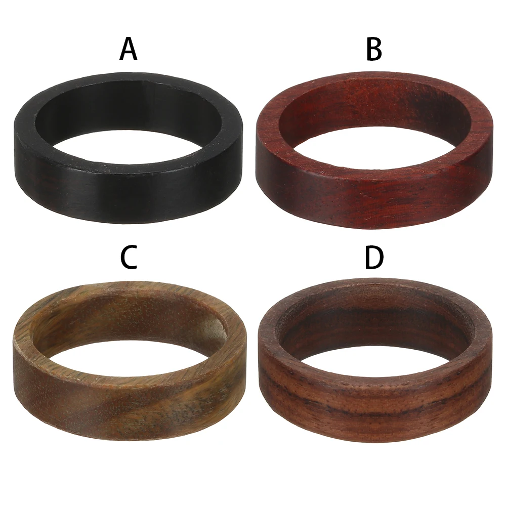 Fashion Blood Sandalwood Ebony Wood Ring Men Women Retro Natural Wood Ring Pagan Pull Finger Women's Jewelry Gift