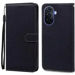 Leather Flip Wallet Cover for Nova Y70 - Protective Phone Case and Stylish Coque Shell (Black)