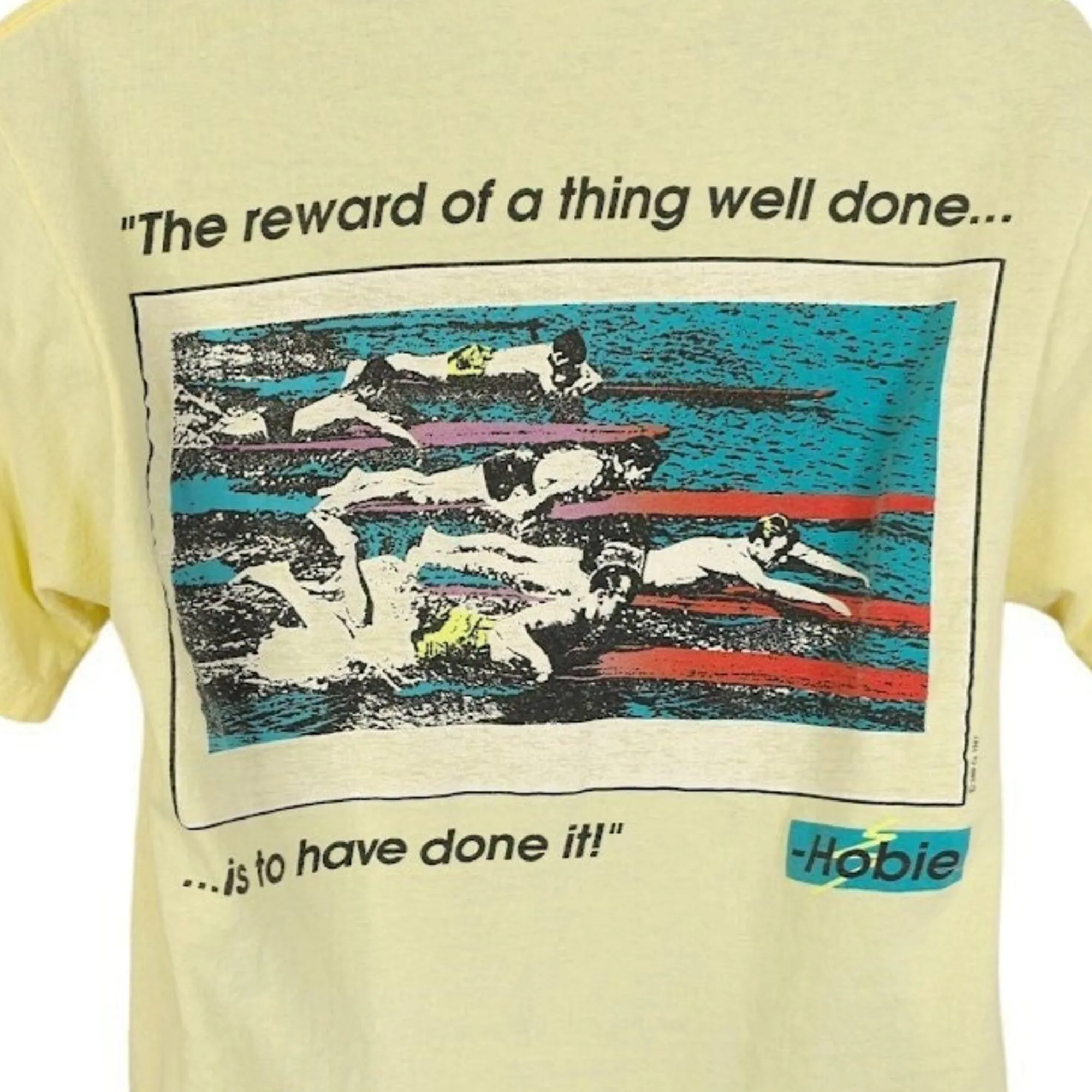 Maglietta Da Nuoto Hobie Vintage Anni '80 Swim Team Racing Made In Usa Taglia Uomo Media