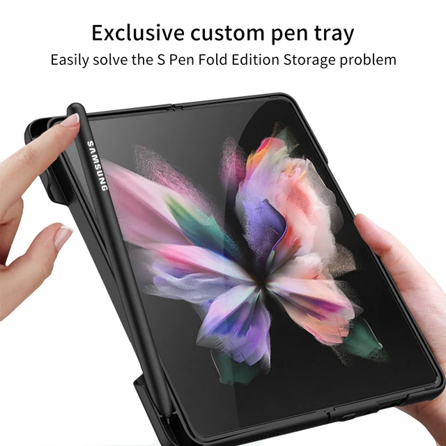 Ultra Thin Phone Case Pen Holder Bracket Armor Fold3 Protective Cover for Samsung Galaxy Z Fold 3 5G Cases Side Slot for S Pen 4