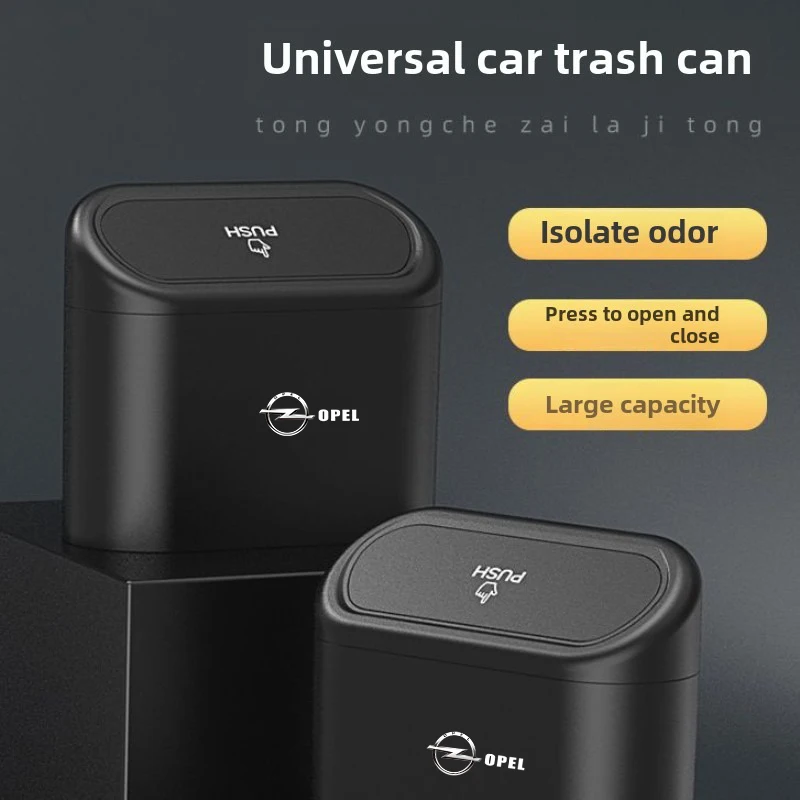 Suspended car garbage bin, storage box, ABS square press garbage bin For Opel Astra H G J Insignia Mokka Zafira Corsa Vectra