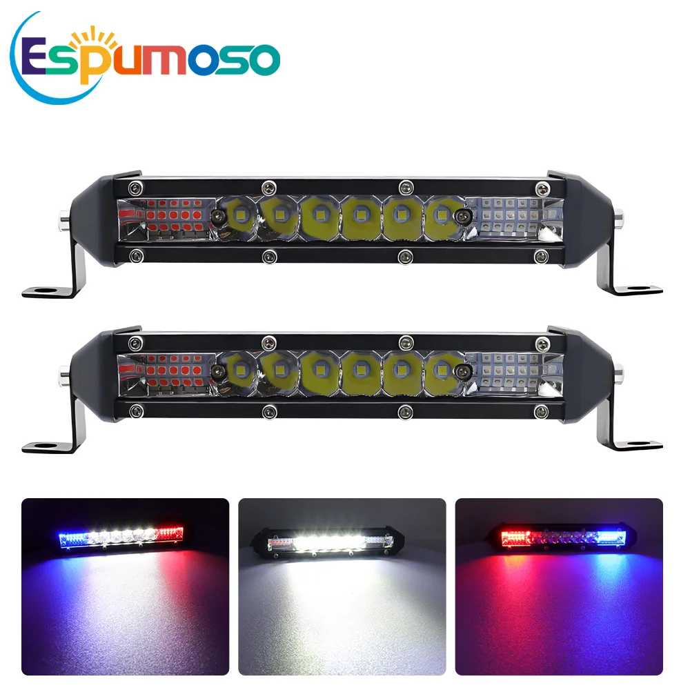 초슬림 작업등 바 7인치 LED 콤보 4x4 LED 라이트 바 (오프로드 트랙터 보트 4WD 4x4 트럭 ATV 스포트라이트 사이드 라이트)