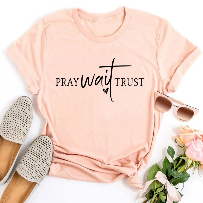 

Pray Trust Shirt Bible Shirt Christian Vintage Clothes Faith Shirt Religious Kawaii Clothes Motivational Christian Shirt m