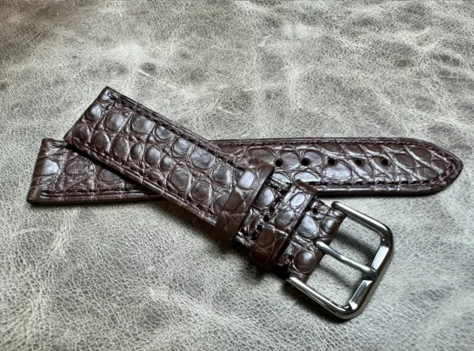 Best Budget Luxury Crocodile Leather 20 mm Replacement Watch Band JB-20MMSILV_BLK_K0015153 main image 0