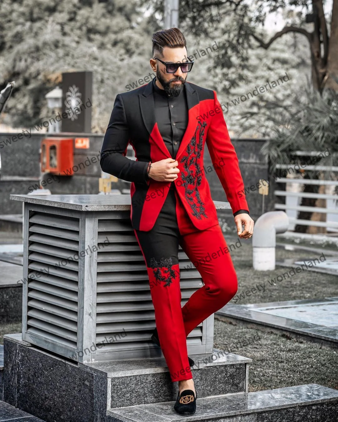 Traje elegante para hombre, Blazer moderno, traje de dos piezas, Apliques de encaje de esmoquin de boda, atuendo informal, 2022 _ - AliExpress Mobile
