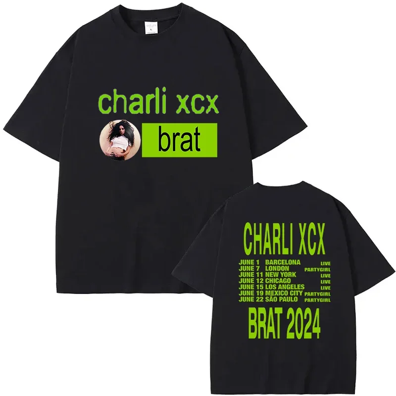 Charli-Xcx-Brat-Merch-T-shirts-Women-Men-Fashion-Casual-Letter-Print ...