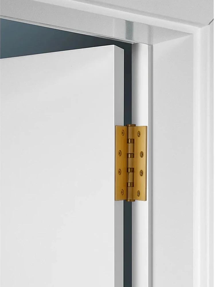 Solid Brass Door Hinge 4,5 inch Brushed Heavy Wooden Door 3mm thick Bearing Hinges