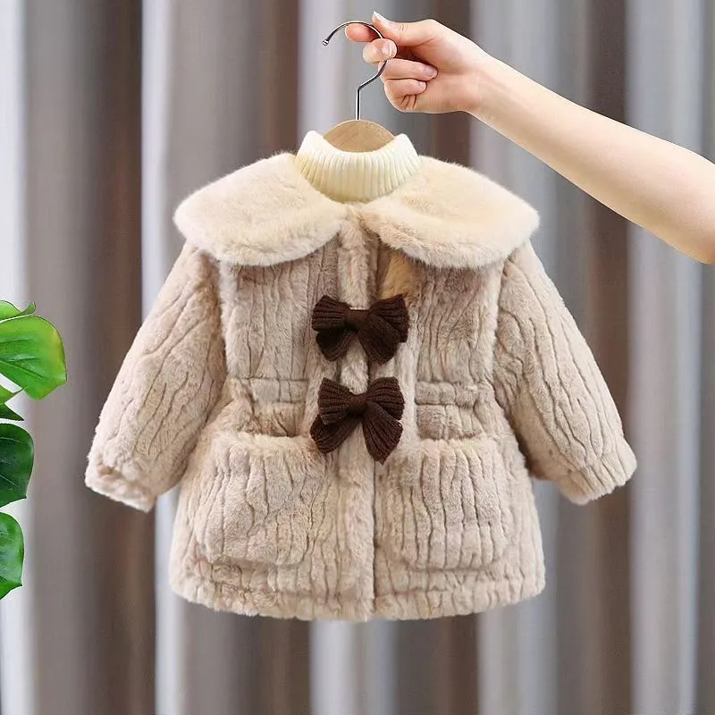 Girls' apricot jacket side view