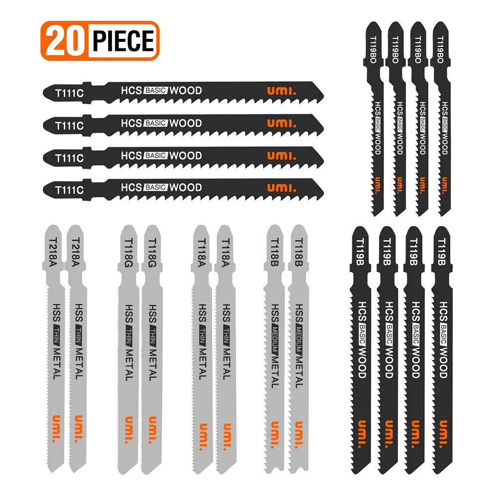 20PCSJigSawBladesSetTShankJigSawBladeforWoodMetalCutting