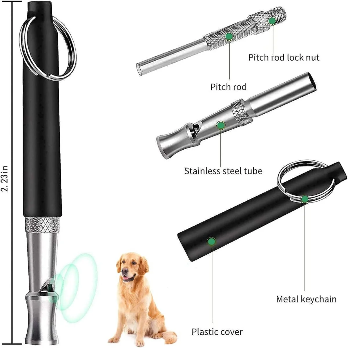 Dog Whistle To Stop Barking Device Dog Copper Silent Ultrasonic Training Flute Stop Barking for Pet Supplies Sound Trainer Tool