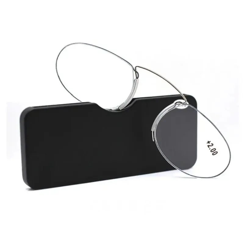 Rimless Nose Clip On Reading Glasses Mini Portable Legless Lazy Glasses Men Women Presbyopic Magnifying +1.0-+3.5