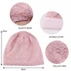 Winter Hats For Women Men Lace Rhinestone Breathable Turban Hat Windproof Warm Cap Female Beanie Hip Hop Bone Gorro Ponytail Hat 2