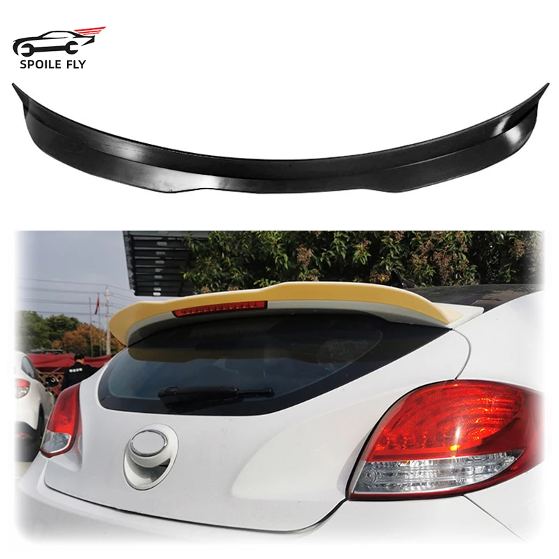 

High Quality Roof Spoiler Glossy Black Carbon Fiber Look Body Kit ABS For Hyundai Veloster (Turbo Only) 2012-2018