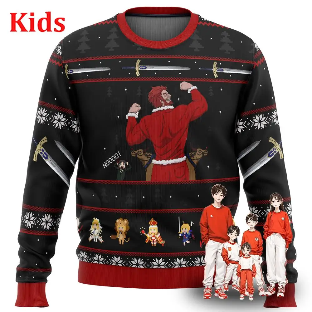 

Fate Zero Saber Ugly Christmas Sweater Christmas Sweater Gift Santa Claus Pullover Kids 3D Sweatshirt And Top Autumn And Winter