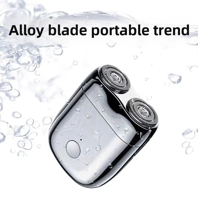 Electric Shaver Magnetic Double Blade Fully Automatic Portable Waterproof Rechargeable Mini Rotary For Men