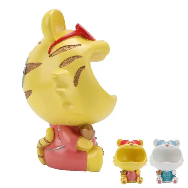 Key Sundries Konténer Candy Bowl Aranyos Tigrisszobor Gyanta Irodához - Image 6