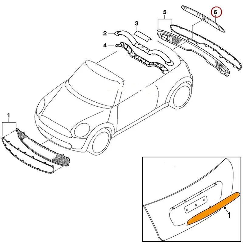 

Chrome Car Hatch Trunk Handle Replacement For Mini Cooper R55 R56 R57 R58 R59 R60 R61 51132753603