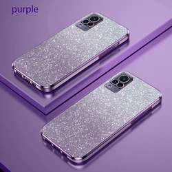 Luxury Gradient Glitter Plating Silicone Back Cover for Vivo V21e 4G (Sfdd purple)