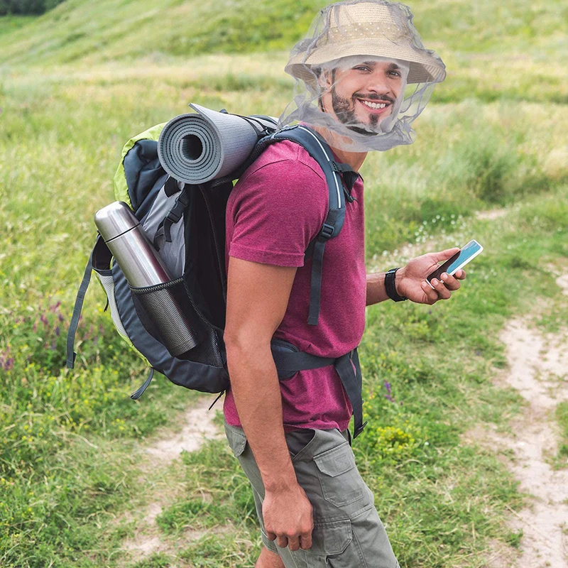 1Pc Buitenshuis Vismuts Anti Mug Insectenhoed Gaas Kopnet Gezichtsbeschermer Camping Reizen Wandelhoeden Tuinbenodigdheden