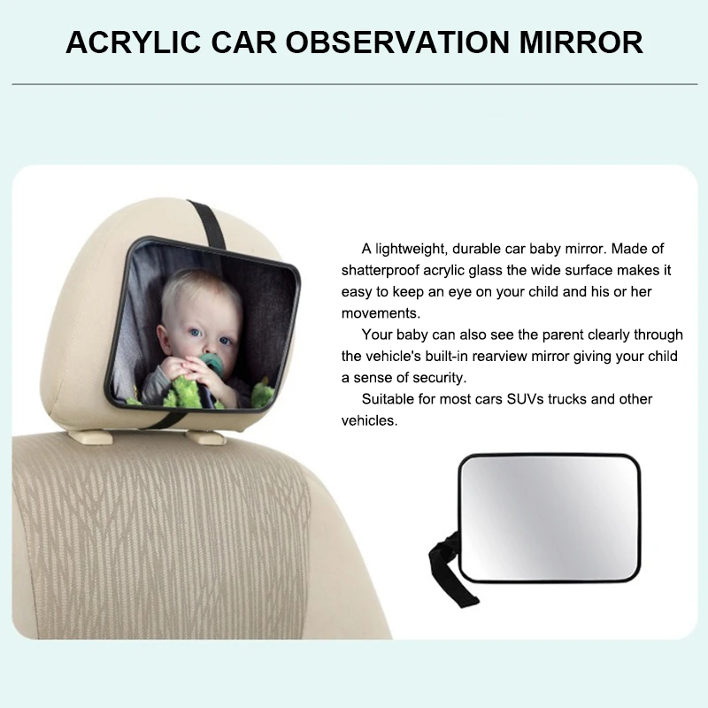 Car Rearview Mirror Car Rearview Mirror Baby Mirrors For Safety Interior Mirror Universal Car Seat Headrest Monitor Child Baby Safety Driving