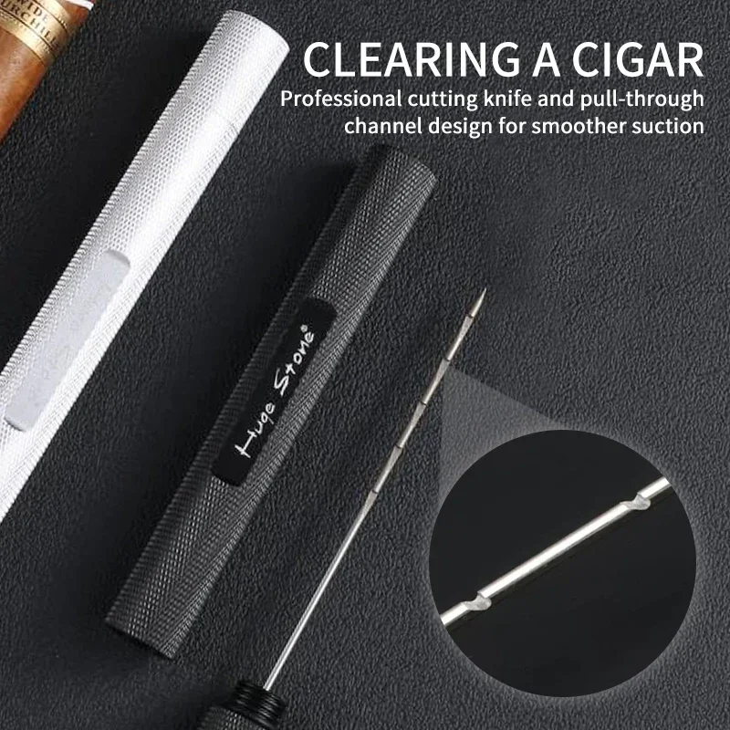 Cigar Draw Enhancer Tool Needle & Nubber in Gunmetal smoking acecessories